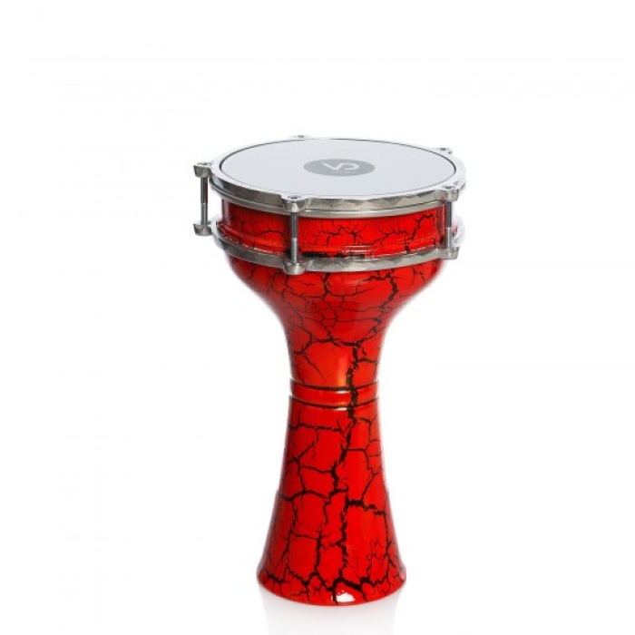 Rhythm Percussion RTM244K Çatlak Boyalı Alüminyum Darbuka (No:4) | Estetik Çatlak Desenli Kaplama Geniş Ses Hacmi Sahne Performansı İçin