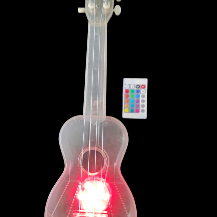 Şeffaf Soprano Uzaktan Kumandalı Ledli Ukulele