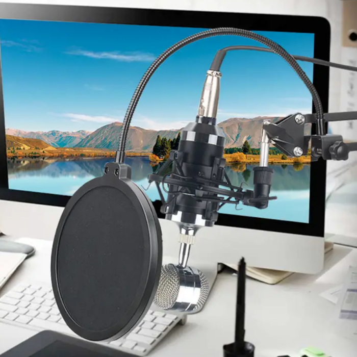 HBK 35A Masa Kenarı Mikrofon Standı (Küçük) | Akrobat Kollu Tasarım Yayıncılar ve Ev Stüdyoları İçin Masa Kenarına Sabitlenen Pratik Çözüm