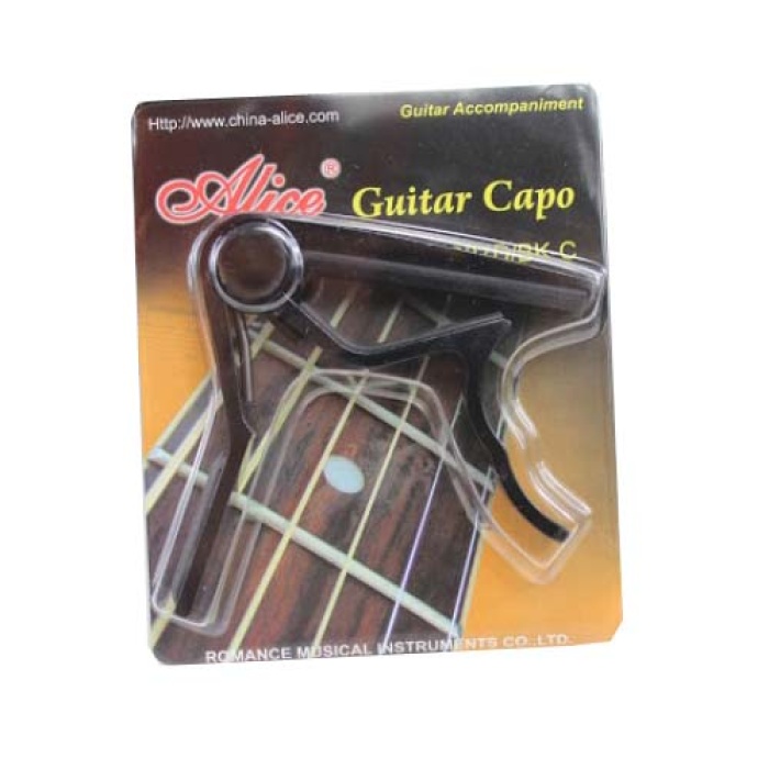 Alice A007D/BK-A1 Siyah Gitar Kaposu | Tek Elle Hızlı Tak-Çıkar Mekanizma Güçlü Yay Tansiyonu ve Çizilmeyi Önleyen Kauçuk Pedler