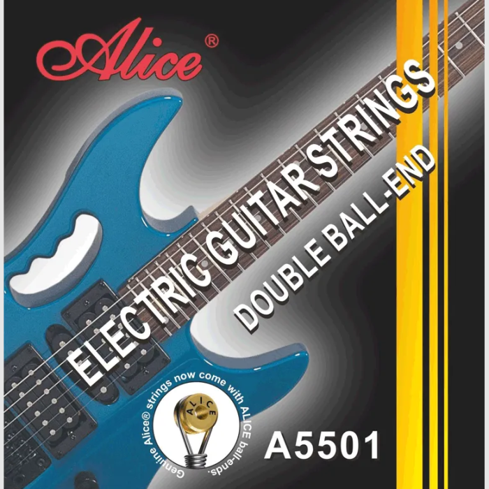 Alice A5501 Elektro Gitar Tel Seti - 10-46 Light (Eğitim - Çift Sarım) | Çift Sarım Teknolojisi ile Ekstra Dayanıklılık, Güçlü Sinyal Çıkışı | Ölçü: .010 - .046 (6lı Tam Takım Set)