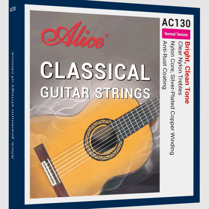 Alice AC130-N Klasik Gitar Tel Seti - Coated Series (Normal Tension) | Geliştirilmiş Kaplama Teknolojisi, Zengin Orta Frekanslar ve Net Bas Tepkisi | Ölçü: 4/4 Klasik Gitarlar İçin (6lı Tam Takım Set)
