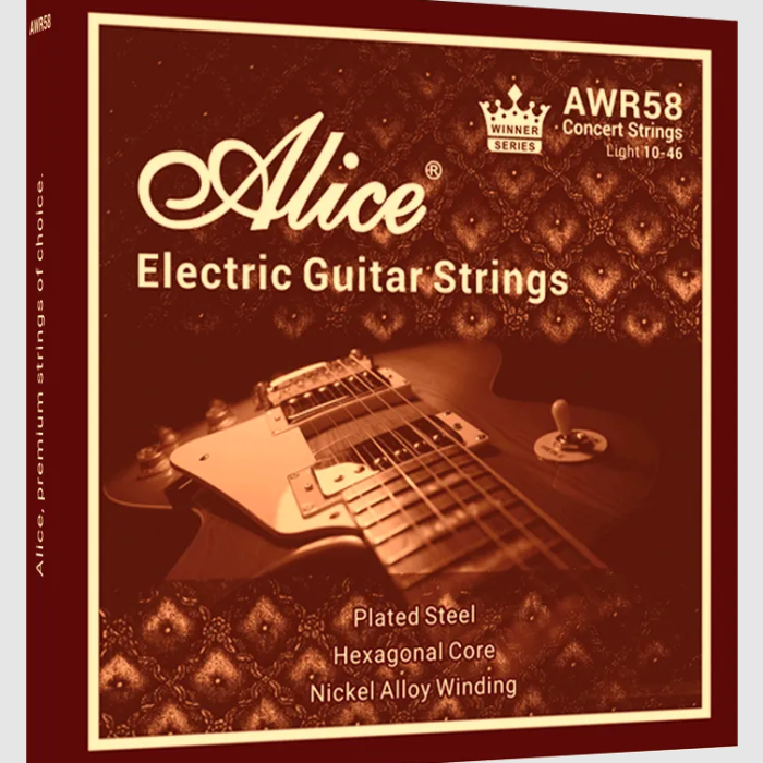 Alice AWR58-L Elektro Gitar Teli (10-46 Light) | Özel Alaşımlı Nikel Kaplama Parlak Tizler ve Tok Alt Frekanslar