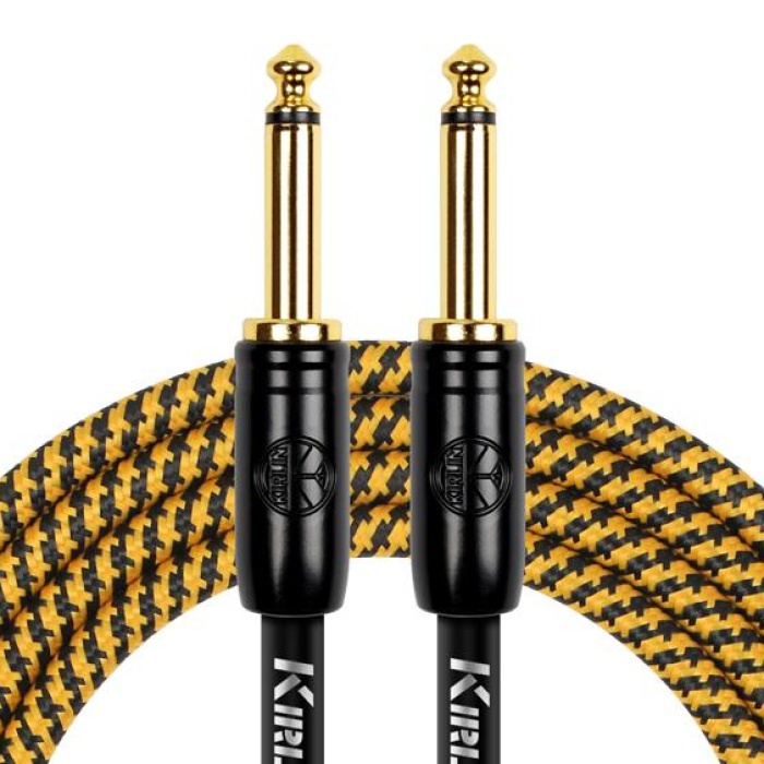 Kırlın IW-241BCG-3M-GOB Dokuma Enstrüman Kablosu (3 Metre) | Altın-Siyah Renk Seçeneği ile Retro Görünüm ve Stüdyo Kalitesinde Ses Aktarımı