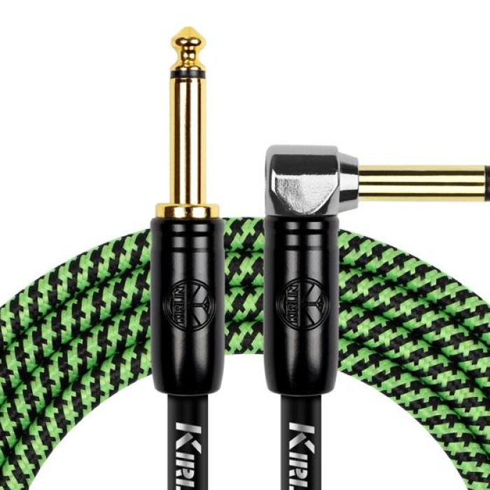 Kırlın IW-242BCG-3M-GRB Dokuma Enstrüman Kablosu (3 Metre) | Yeşil-Siyah Vintage Tasarım Maksimum Sinyal Sadakati ve Dayanıklı Şasi