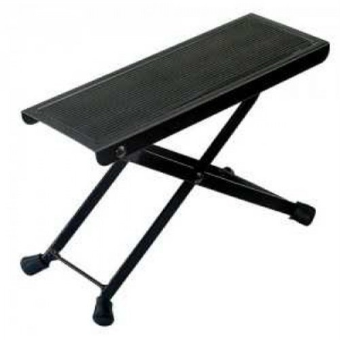 HBK J-46 Metal Gitar Ayak Sehpası | Klasik Gitar Çalımı İçin Ergonomik Ayak Desteği 4 Kademeli Yükseklik Ayarı ve Kaymaz Kauçuk Üst Yüzey