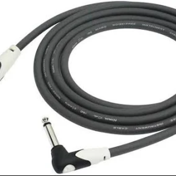 Kırlın LGI-202-3M-BK Siyah L Uçlu Kablo (3 Metre) | Mono 1/4 Giriş L Tipi Jak ile Gitar Alt Girişlerinde Maksimum Konfor