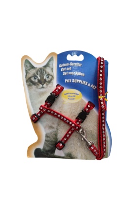 Parlak Kedi Gezdirme Göğüs Tasması