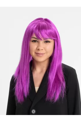 Fuşya Renk Düz Kesim Peruk