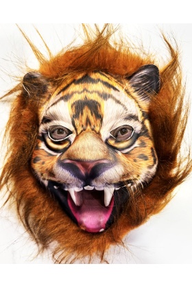 Kahverengi Yeleli Peluş Aslan Kaplan Kurt Maskesi 28 No