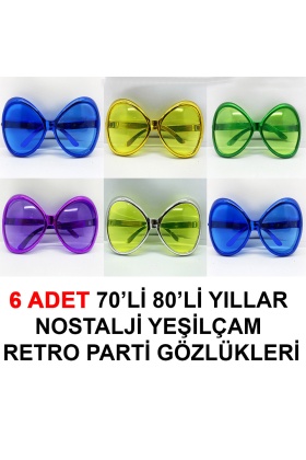 Yeşilçam Retro Parti Gözlükleri 6 Adet