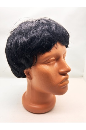 Siyah Renk Kısa Kesim İçi Astarlı Erkek Peruğu