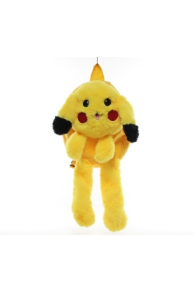 Peluş Işıklı Oynar Kulaklı Pikachu Sırt Çantası