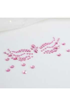 Pembe Taşlı Makyaj Yüz Süsü