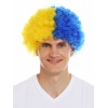 Sarı Lacivert Kıvırcık Afro Bonus Taraftar Peruğu
