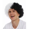 Siyah Beyaz Kıvırcık Afro Bonus Taraftar Peruğu