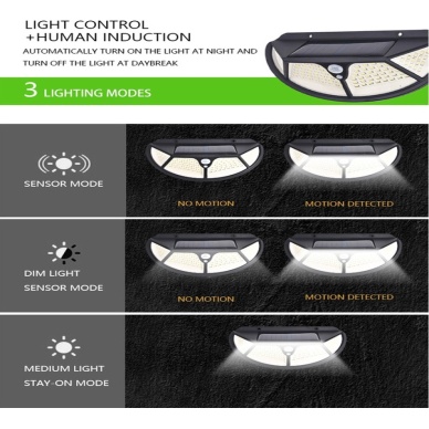 Fonksiyonel Sensörlü 102 Ledli Solar Bahçe Lambası