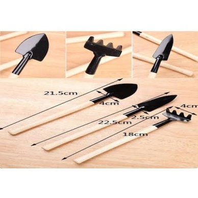 Mini Ahşap Hobi Bahçe Seti 3 Parça