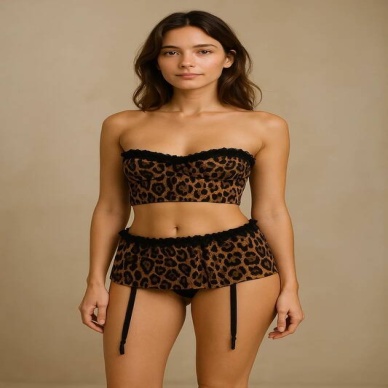 Venlisa Leopar Desenli Mini Etek V4101