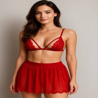 Venlisa Transparan Dantel Detaylı Seksi İç Çamaşırı Seti V2704