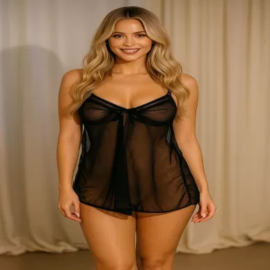 Venlisa Siyah Babydoll V2208