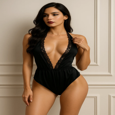 Venlisa Dantelli Derin V Dekolteli Body V2905