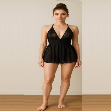 Venlisa Siyah Dantel Gecelik V2411