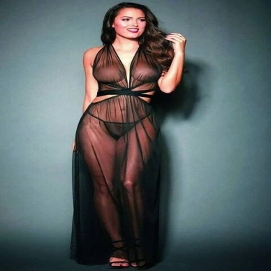 Venlisa Kadın Uzun Transparan Tül Gecelik V2503