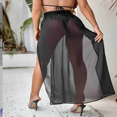 Venlisa Kadın Tül Pareo Etek Plaj Elbisesi V9700