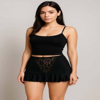 Venlisa Dantel Detaylı Pileli Mini Etek V9500