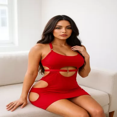 Venlisa  Desenli Transparan Mini Elbise | V9200