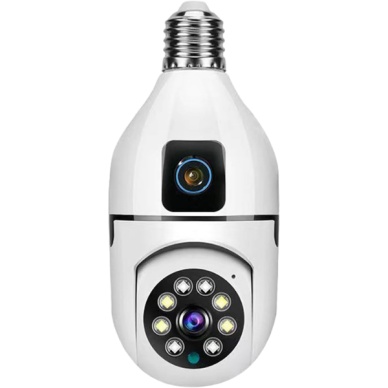 Çift Lensli Duy Girişli Kablosuz Ampul Kamera