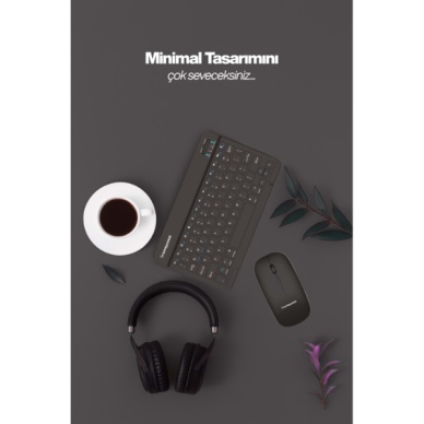 Siyah Kablosuz Klavye Ve Mouse Seti
