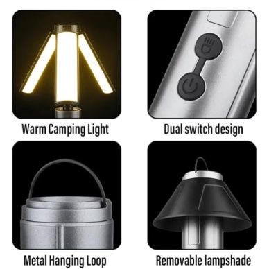 Teleskopik Şarj Edilebilir Çadır Kamp Işığı