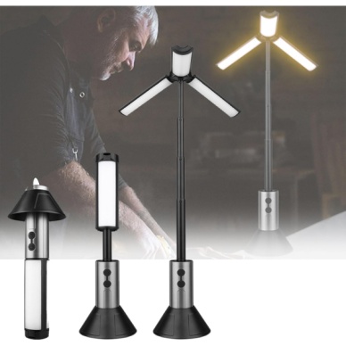 Teleskopik Şarj Edilebilir Çadır Kamp Işığı