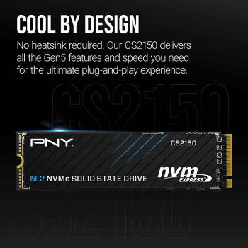 PNY CS2150 2TB  10200/8500 NVMe PCIe Gen5x4 M.2 SSD (M280CS2150-2TB-TB)