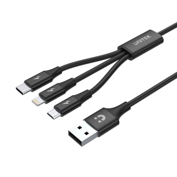 UNITEK USB-A 3in1 HIZLI ŞARJ 1.2MT 2.4A (C14049BK)