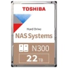 Toshiba 3,5 N300 22TB 512MB 7200RPM HDWG62CUZSVA