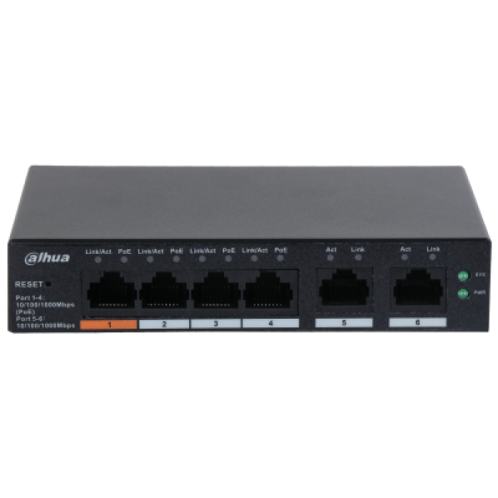 DAHUA CS4006-4GT-60 4 PORT 4XGE-2XGE YÖNETİLEBİLİR 60W POE SWİTCH
