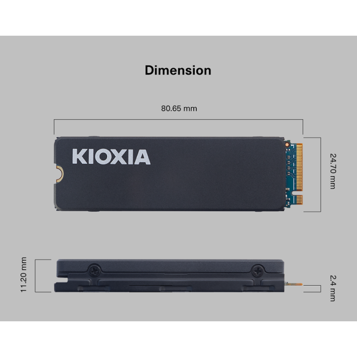 2TB KIOXIA EXCERIA HEATSINK GEN 4X4 NVMe 5000/3900MB/s LSC11K2T04G8