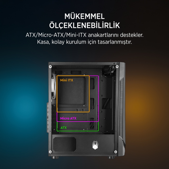 JAMES DONKEY HELIX H800 4XRBW ATX 650W GAMING KASA