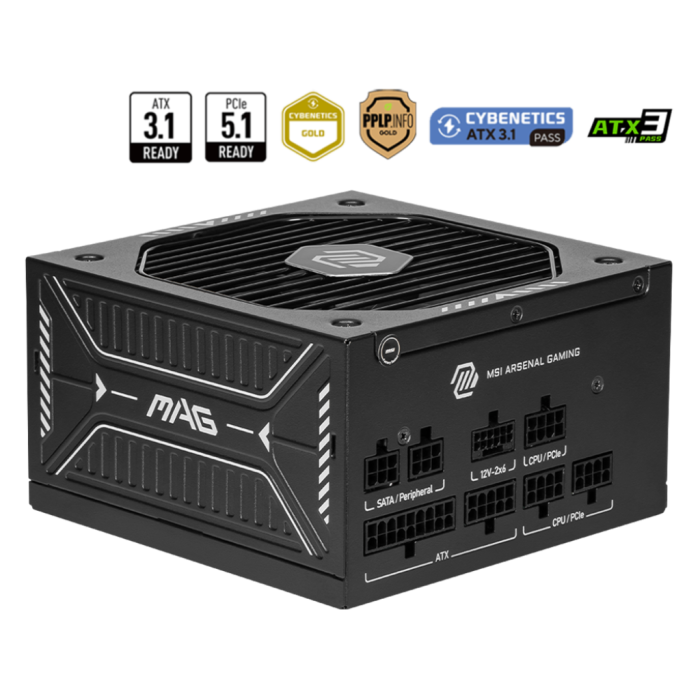 MSI MAG A750GLS PCIE5 750W 80+GOLD POWER SUPPLY