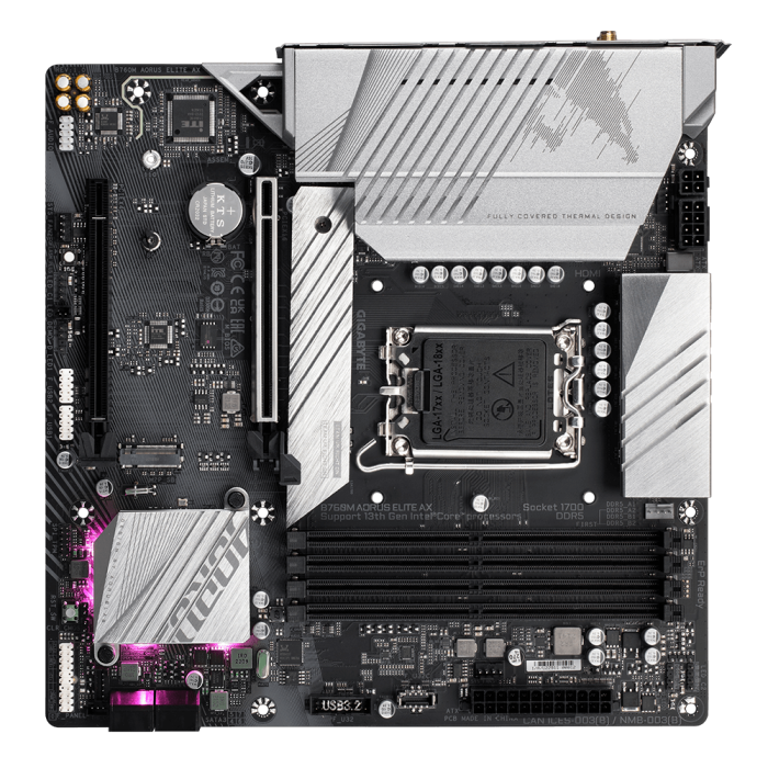 GIGABYTE B760M AORUS ELITE AX 5333MHz(OC) DDR5 M.2 mATX 1700p