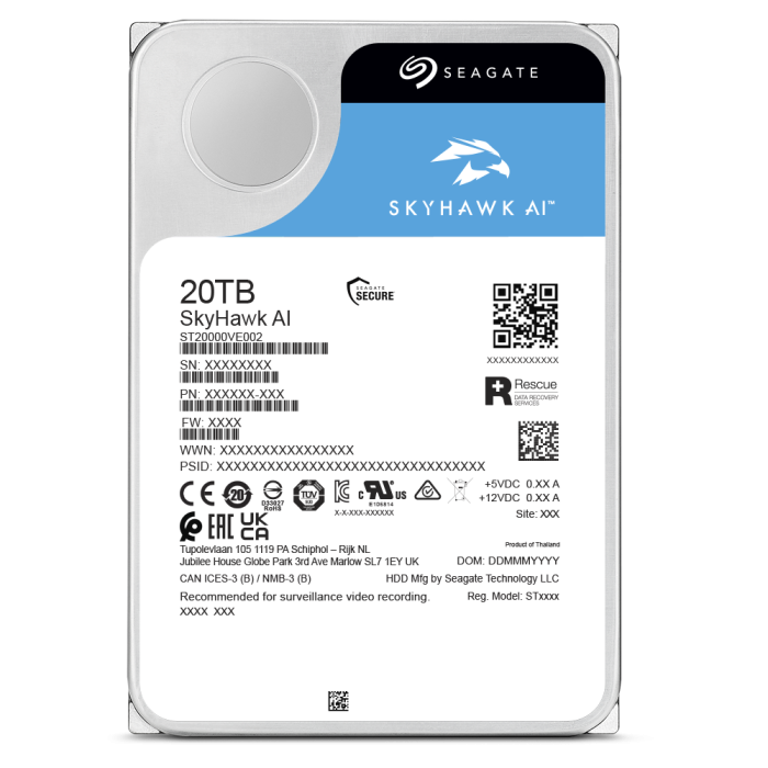 20TB SEAGATE SKYHAWK AI 7200R 256MB ST20000VE002