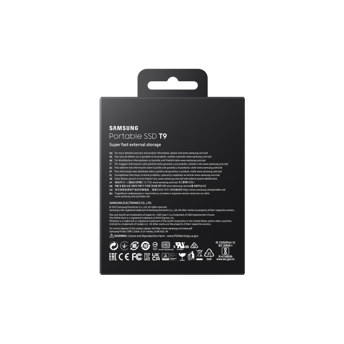2TB SAMSUNG 2000/1950MB/s USB 3.2 GEN 2X2 TAŞINABİLİR T9 MU-PG2T0B/WW