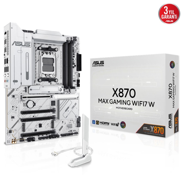 ASUS X870 MAX GAMING WIFI 7  AMD ANAKART BEYAZ
