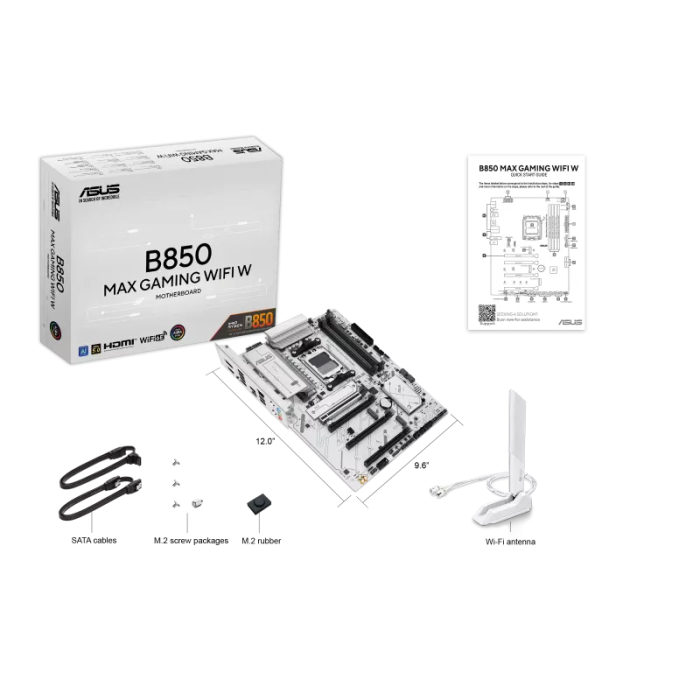 ASUS B850 MAX GAMING WIFI 7 AMD AM5 DDR5 ANAKART BEYAZ