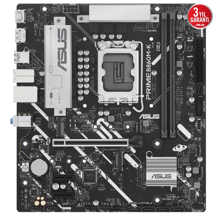 ASUS PRIME B860M-K SOKET 1851P DDR5 DP/HDMI SATA3 USB3.2 mATX ANAKART