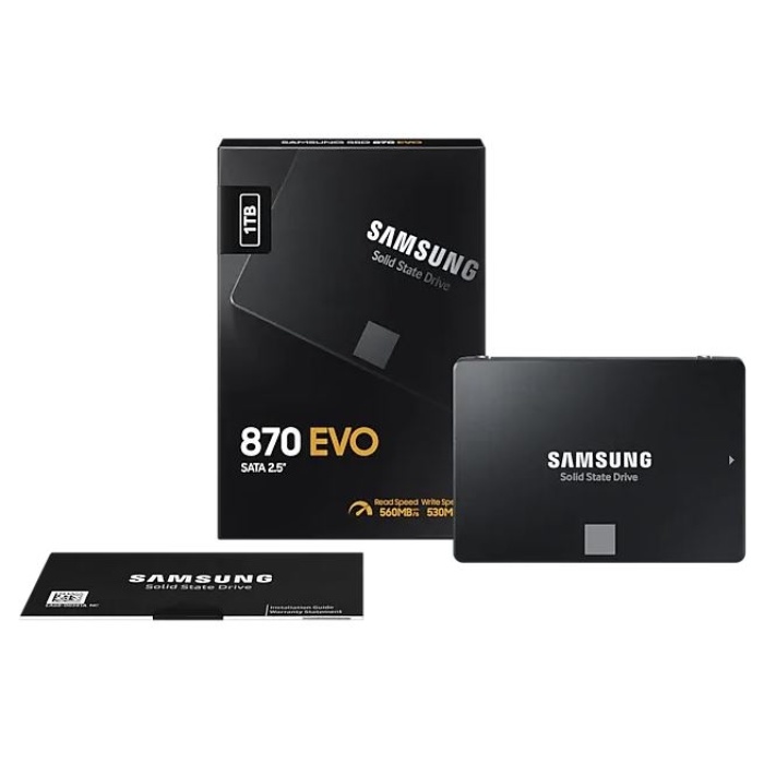 1TB SAMSUNG 870 560/530MB/s EVO MZ-77E1T0BW SSD (Resmi Distribütör Garantili)
