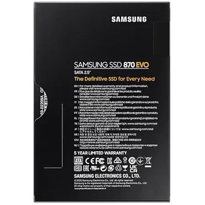 2TB SAMSUNG 870 EVO 560/530MB/s MZ-77E2T0BW SSD (Resmi Distribütör Garantili)